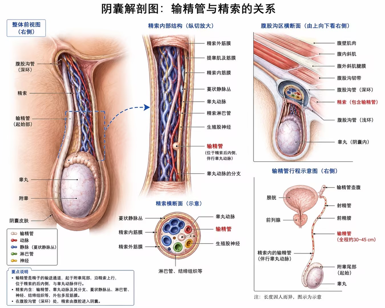 阴囊解剖图（输精管与精索的关系）